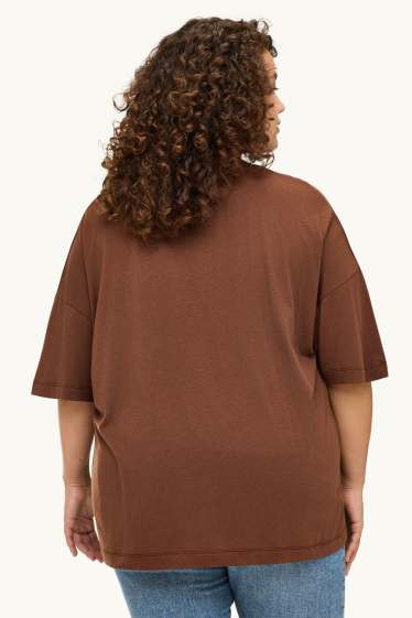 Damen - T-Shirt - Regular Fit - braun