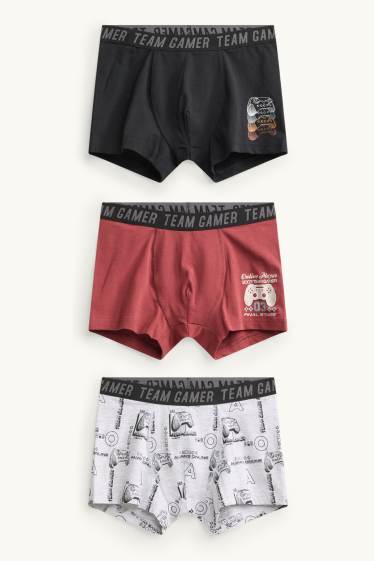 Children Boys - Multipack of 3 - gamer - boxer shorts - gray / black