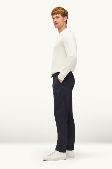 Hommes - Chino - tapered fit - bleu foncé
