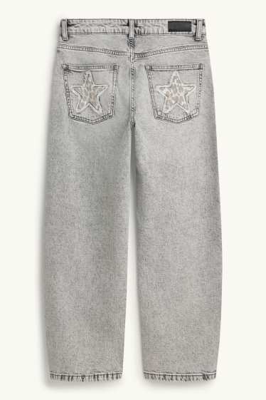 Nen - Estrella - barrel jeans - texà gris