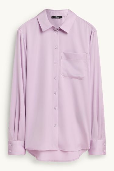 Femei - Bluză din satin - liliac