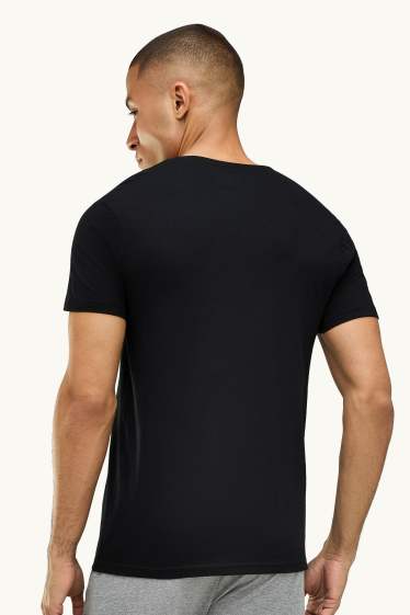 Hommes - Lot de 3 - maillot de corps - noir