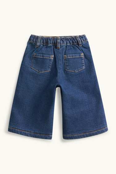 Baby Girls - Floral - baby jeans - thermal jeans - blue denim