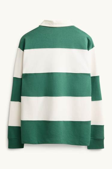 Uomo - Polo - oversize - a righe - verde scuro / bianco