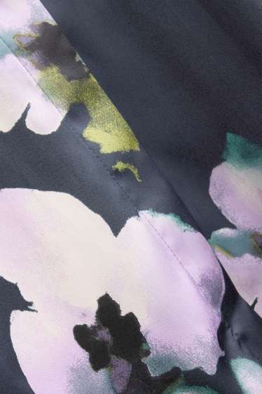 Women - Blouse - floral - dark blue