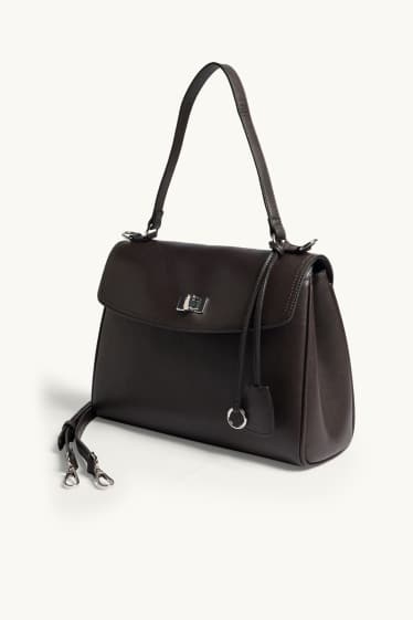 Donna - Borsa a tracolla - similpelle - marrone scuro