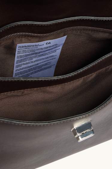 Donna - Borsa a tracolla - similpelle - marrone scuro