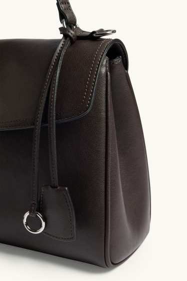 Donna - Borsa a tracolla - similpelle - marrone scuro