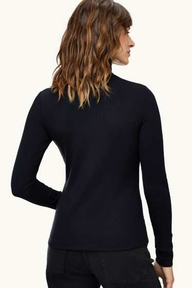 Women - Multipack of 2 - turtleneck top - ribbed - dark brown