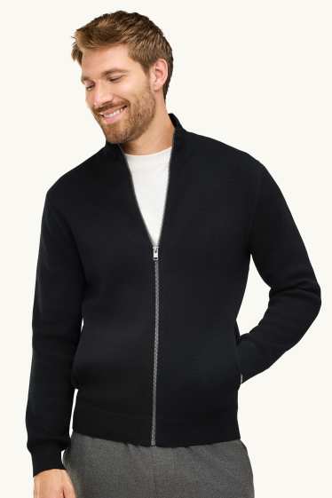 Herren - Strickjacke - schwarz