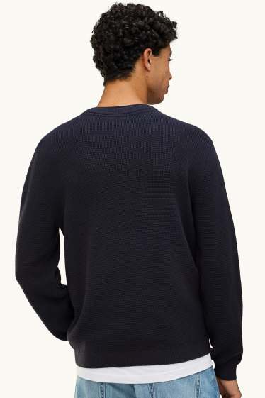 Herren - Pullover - strukturiert - dunkelblau
