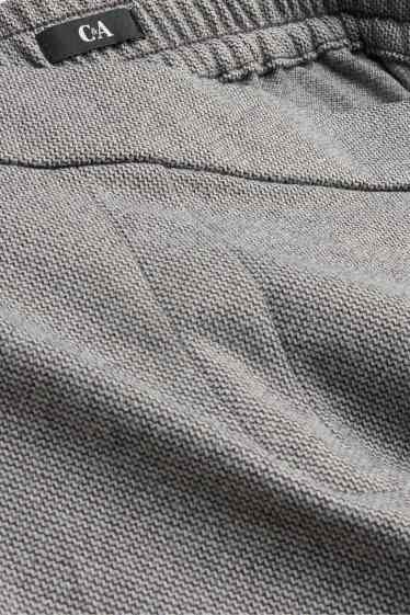 Femei - Pantaloni de stofă - talie înaltă - tapered fit - structurați - gri melanj