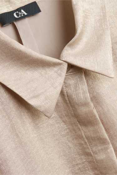 Dames - Satijnen blouse - beige