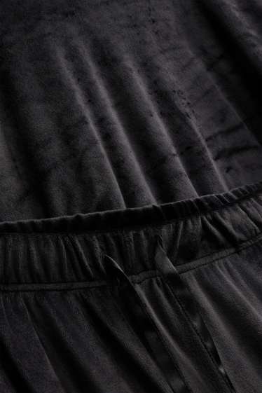 Dames - Pyjama van fleece - zwart