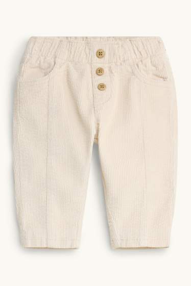 Bebeluși - băieți - Pantaloni reiați bebeluși - crem