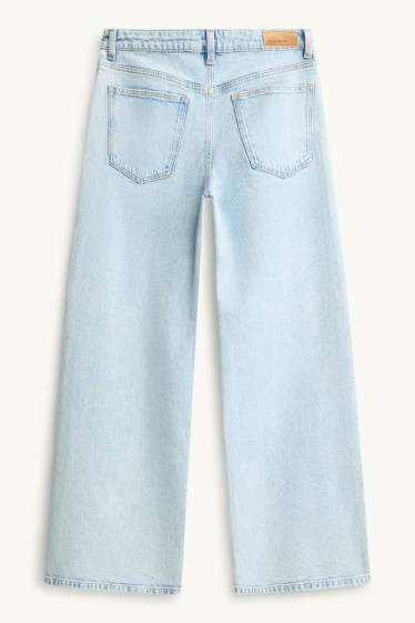 Bambine - Jeans a gamba ampia - effetto brillante - jeans azzurro