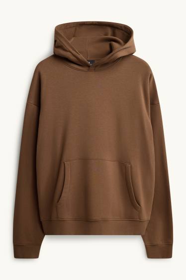 Hommes - Sweat à capuche - marron
