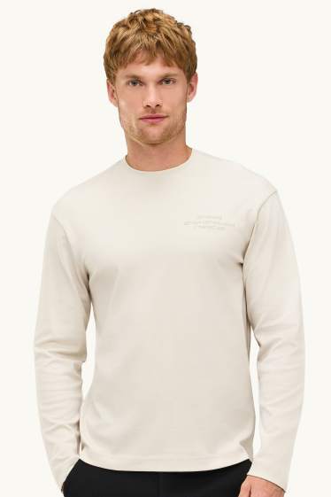 Hommes - Haut de sport - relaxed fit - crème