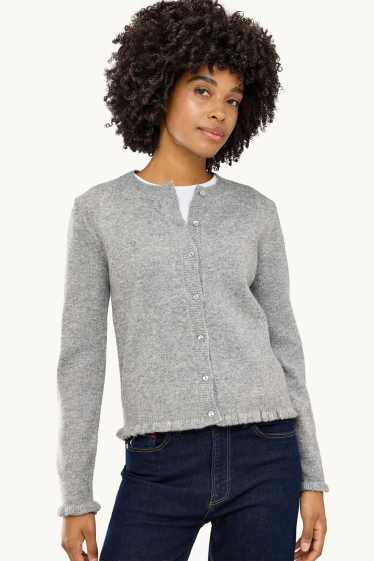 Femmes - Gilet en maille - gris chiné