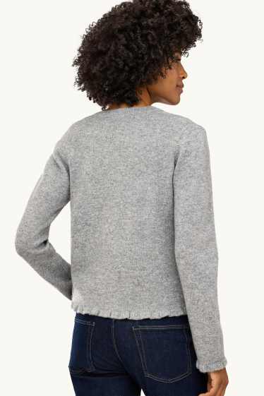 Femmes - Gilet en maille - gris chiné