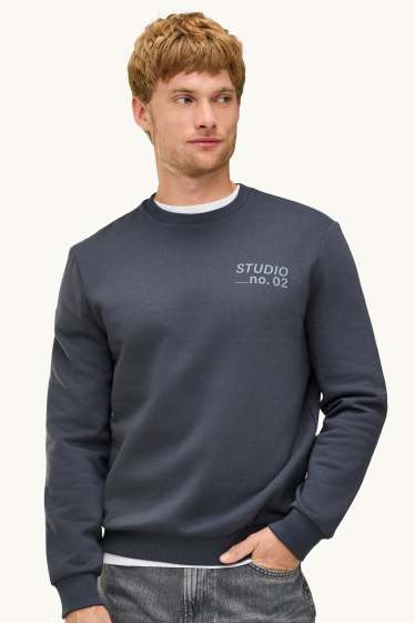 Herren - Sweatshirt - blau  / dunkelgrau
