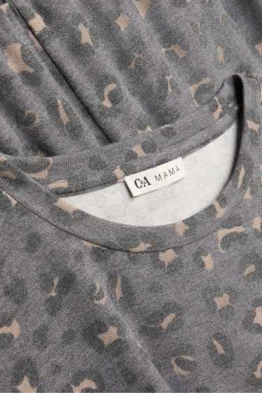 Dona - Pijama de lactància - estampat de lleopard - gris/beix