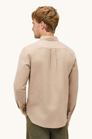 Pánské - Košile - regular fit - button-down - béžová