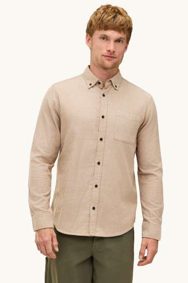 Pánské - Košile - regular fit - button-down - béžová