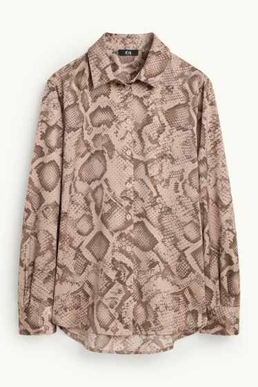 Femmes - Chemisier - à motif - beige / marron