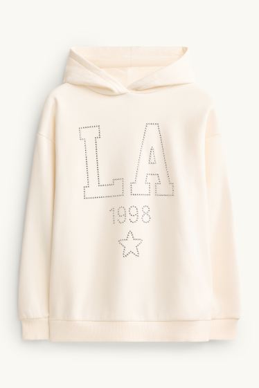 Kinder Mädchen - Hoodie - Glanz-Effekt - cremefarben