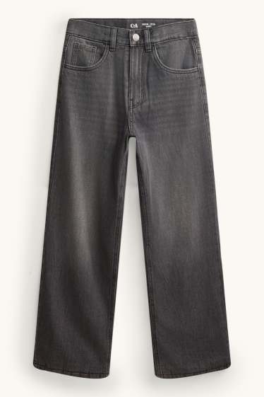 Kinder Buben - Baggy Jeans - Thermojeans - dunkeljeansgrau