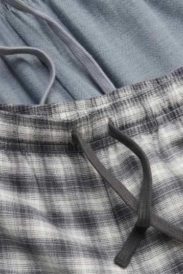 Hommes - Lot de 2 - pantalons de pyjama - bleu / gris