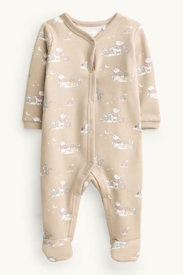 Unisexe - Winnie l’ourson - pyjama pour bébé - doublure en peluche - beige