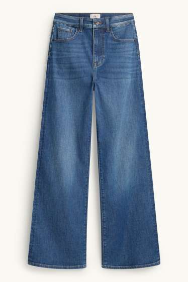 Dames - Wide leg jeans - high waist - LYCRA® ADAPTIV-vezels - jeansblauw