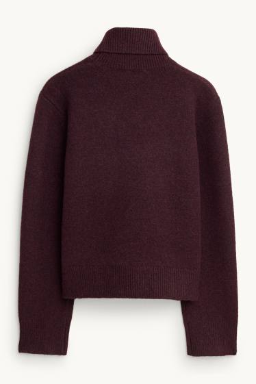 Bambine - Maglione a dolcevita - bordeaux