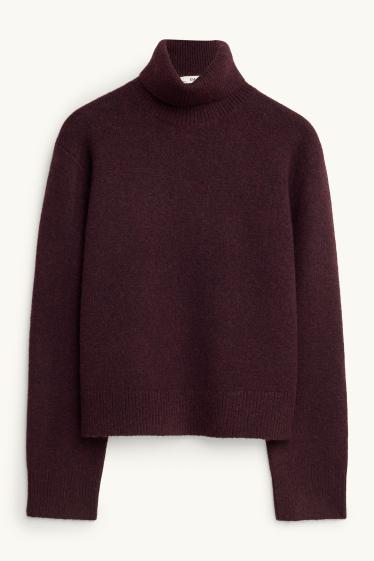 Bambine - Maglione a dolcevita - bordeaux