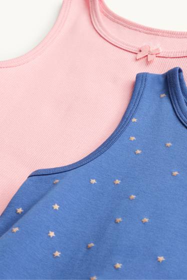 Kinderen: meisjes - Set van 3 - ster - singlet - wit