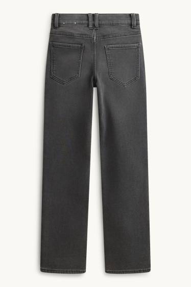 Enfants garçons - Straight jean - jean chaud - taille extra-fine - jean gris foncé