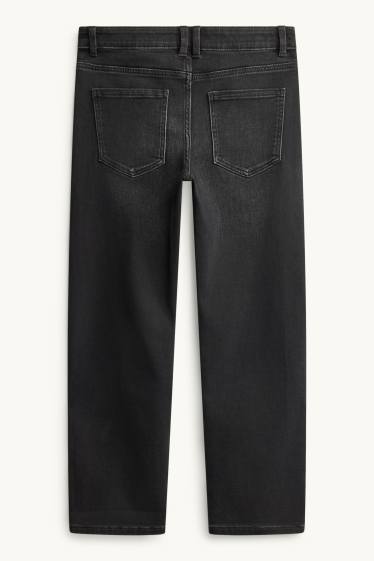 Kinder Buben - Straight Jeans - Thermojeans - extra-weiter Bund - schwarz