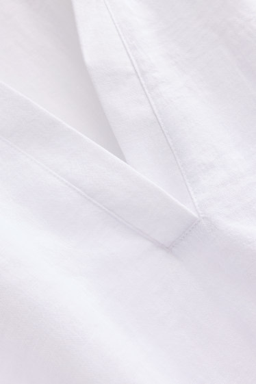 Donna - Blusa con scollo a V - bianco neve