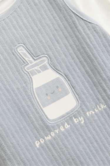 Unisexe - Lait - ensemble avec grenouillère - 2 pièces - bleu / blanc