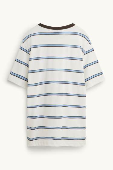 Bărbați - Tricou - alb / albastru