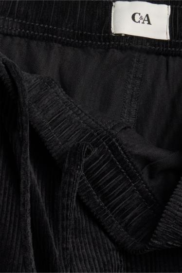 Bărbați - Pantaloni din catifea reiată - relaxed fit - negru