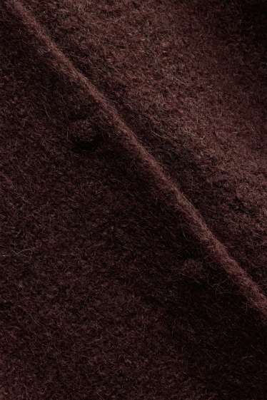 Femei - Cardigan tricotat - maro închis