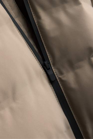 Heren - Jas met stiksels - gevoerd - beige