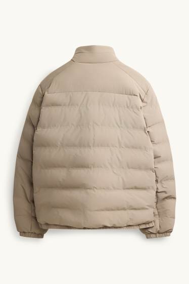 Heren - Jas met stiksels - gevoerd - beige