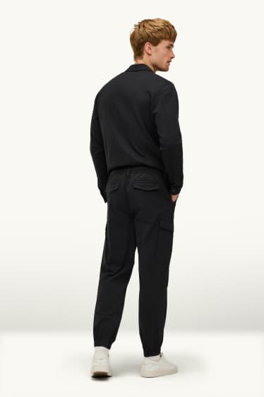 Hommes - Pantalon cargo - tapered fit - noir