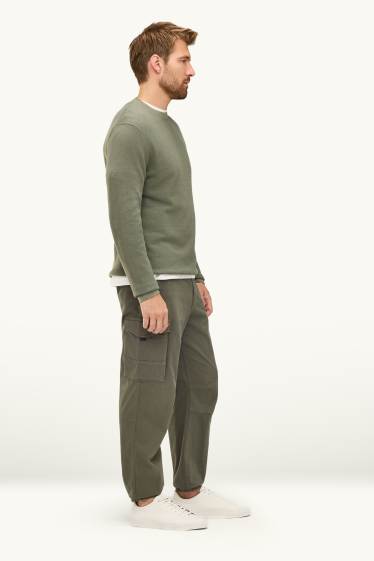 Heren - Cargobroek - tapered fit - kaki