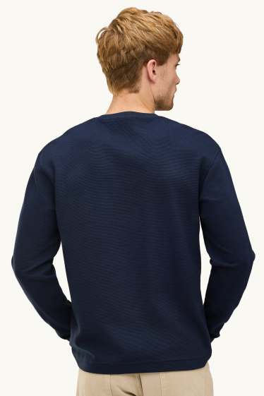 Home - Samarreta de mànigues llargues - relaxed fit - acanalada - blau fosc