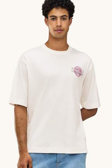 Hommes - T-shirt - Oversize - blanc